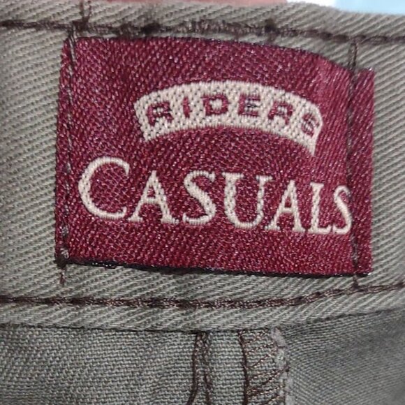 RIDER CASUAL 2 POCKET KHAKI GREEN JEANS ALL COTTON HI RISE STRAIGHT LEG SIZE 12M - Picture 9 of 11